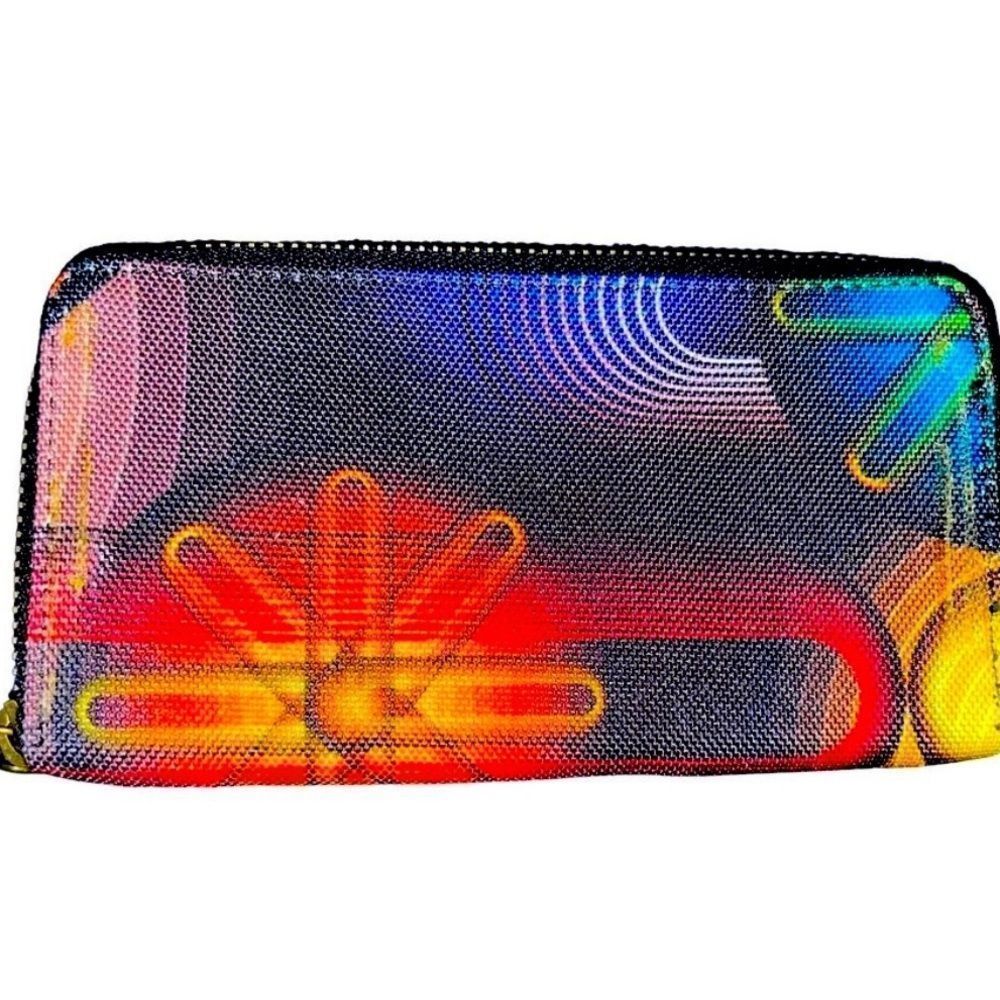 Print Zip Around Techno Kaleidoscope Wallet